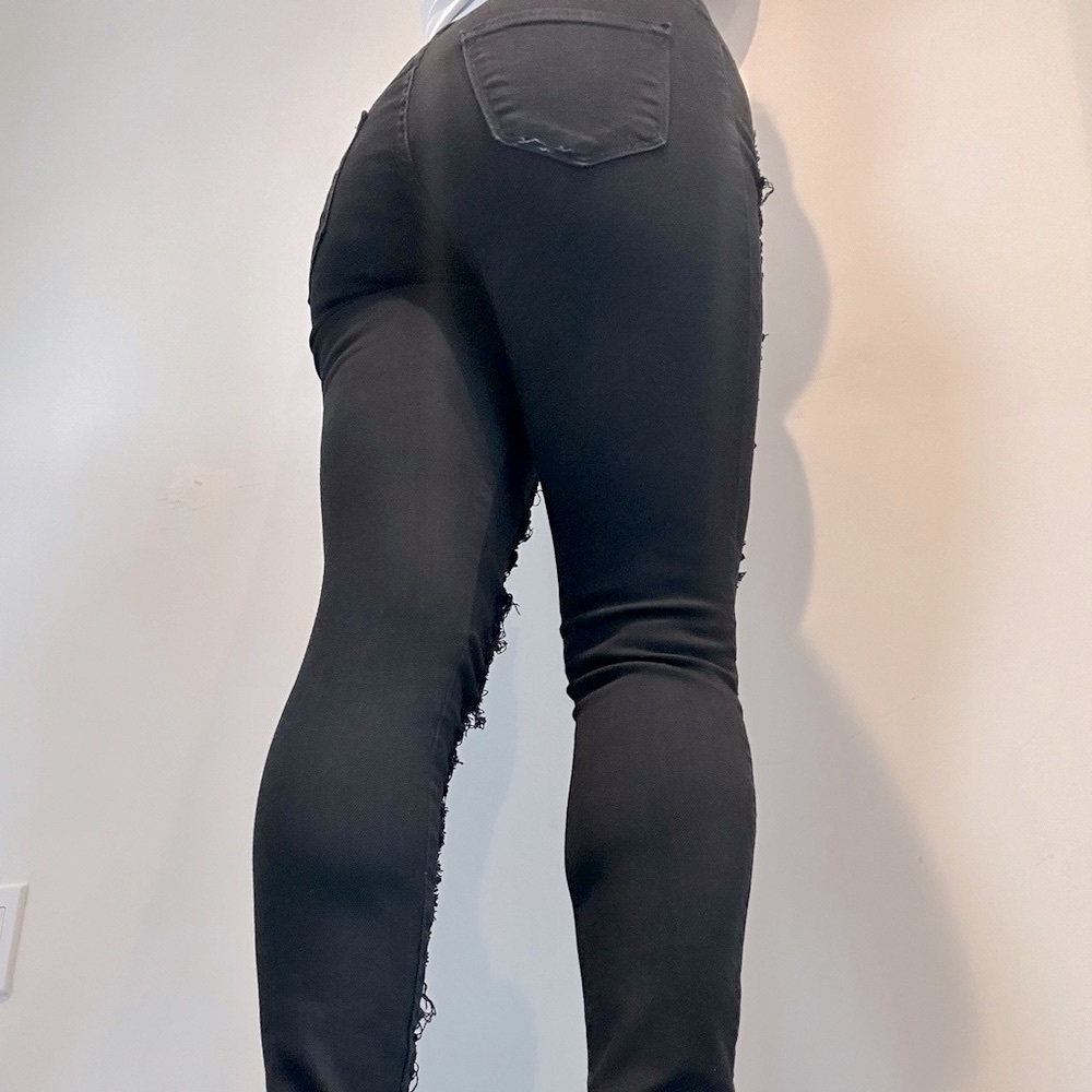 Vibrant Miu Black Ripped Skinny Jeans, Size 7